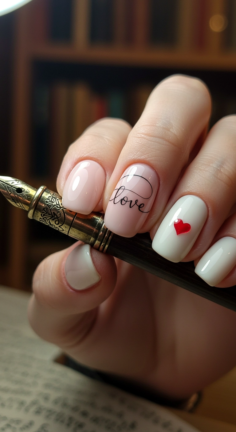 Valentine's Day nails with