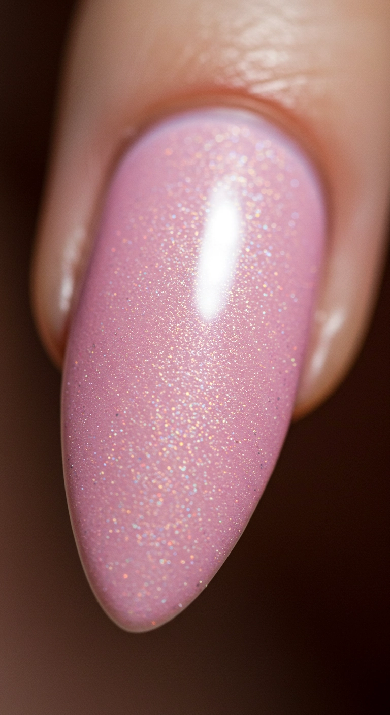 Macro shot of an almond nail with the 