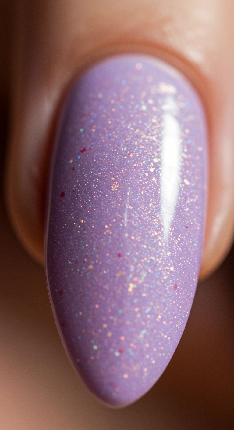 Macro shot of an almond nail with the 
