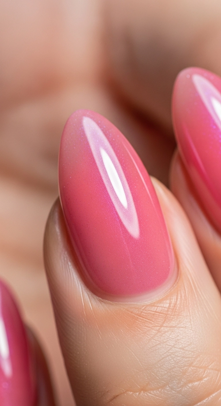 Macro shot of an almond nail with the 