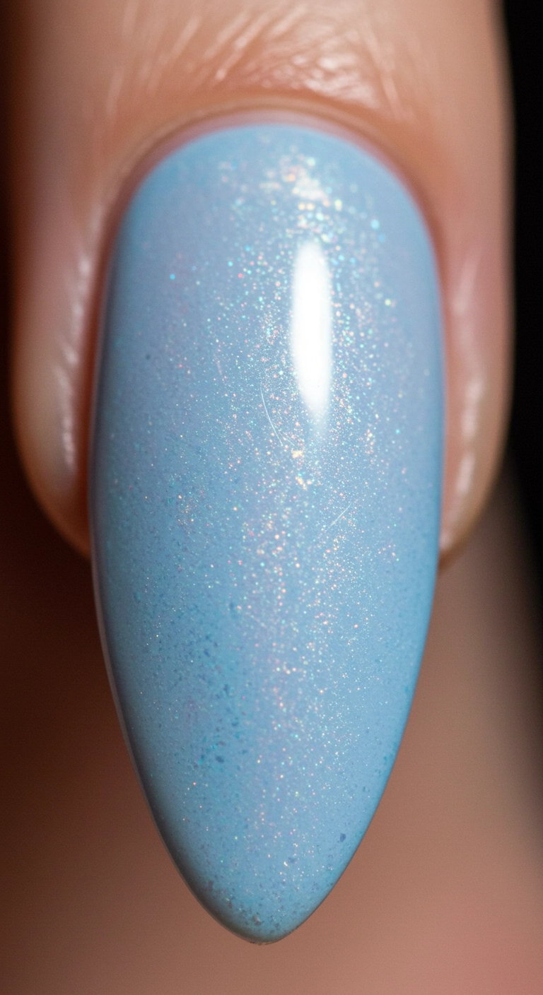 Macro shot of an almond nail with the 