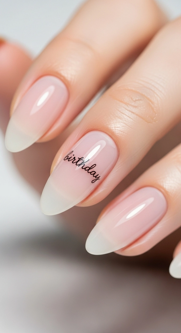 A pretty birthday nail with minimalist 